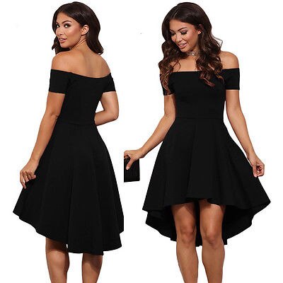 Hirigin Women Elegant Summer Casual Off Shoulder Sexy Ladies Party Evening Asymmetric Ruffle Dress Fashion Hot
