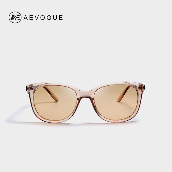 AEVOGUE Polarized Sunglasses Women Popupar Transparent Frame Cat Eye Sun Glasses Vintage Oculos Ladies UV400 AE0654