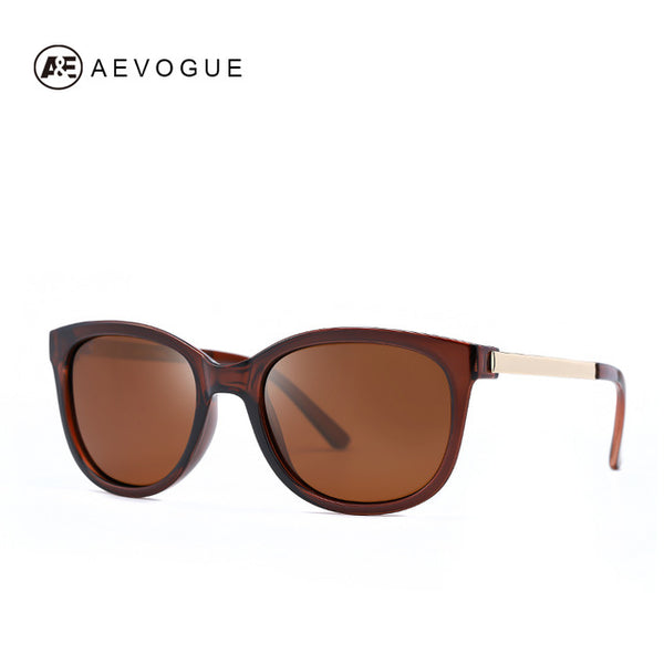 AEVOGUE Polarized Sunglasses Women Popupar Transparent Frame Cat Eye Sun Glasses Vintage Oculos Ladies UV400 AE0654
