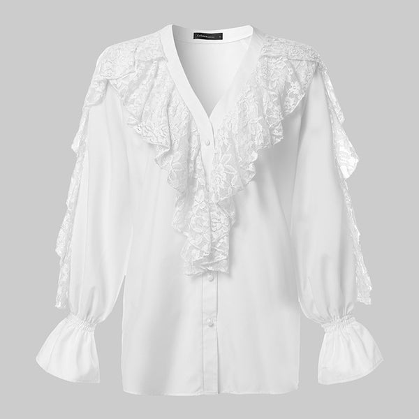 Women's Blouse 2020 Celmia Summer Ruffled Stylish Top Plus Size Sexy V neck Long Sleeve Shirt Female Casual Buttons Sweet Blusas