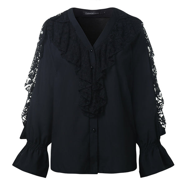 Women's Blouse 2020 Celmia Summer Ruffled Stylish Top Plus Size Sexy V neck Long Sleeve Shirt Female Casual Buttons Sweet Blusas