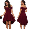 Hirigin Women Elegant Summer Casual Off Shoulder Sexy Ladies Party Evening Asymmetric Ruffle Dress Fashion Hot
