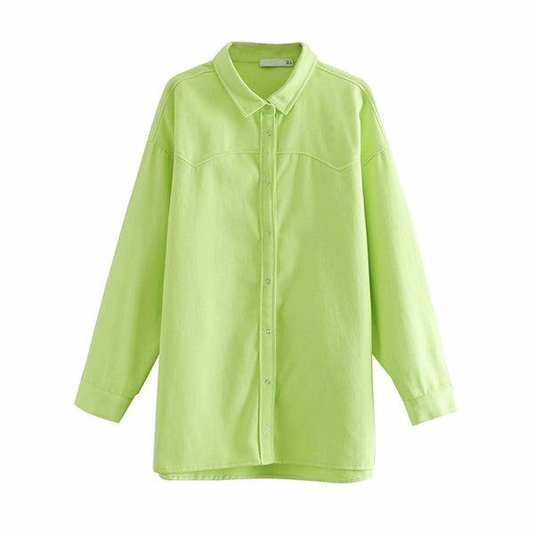 Vintage Stylish Loose Long Tops Women Shirts 2020 Fashion Lapel Collar Long Sleeve Streetwear Ladies Blouses Casual Blusas Mujer