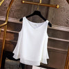 2020 Fashion Brand Women's blouse Tops Summer sleeveless Chiffon shirt Solid V-neck Casual blouse Plus Size 5XL Loose Female Top