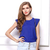 Womens Blouses Chiffon Clothing Summer Lady Blouse/Shirt Sale New Fashion Ruffle Short Sleeve 4 Colors Tops OL Blouse