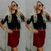 2019 Red Loose Blouse Women Short Sleeve Tops Shirt Casual Lace Tops Shirt Fashion Women Ladies Clothing Tops