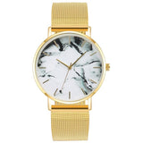 Fashion Rose Gold Mesh Band Creative Marble Female Wrist Watch Luxury Women Quartz Watches Gifts Relogio Feminino Ladies Clock