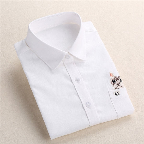 Dioufond Women Summer Blouses Vintage Floral Blouse Long Sleeve Shirt Women Camisas Femininas Female Tops Fashion Cotton Shirt