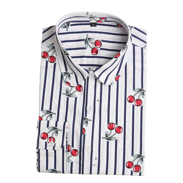 Dioufond Women Summer Blouses Vintage Floral Blouse Long Sleeve Shirt Women Camisas Femininas Female Tops Fashion Cotton Shirt