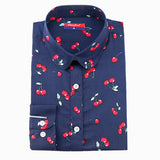 Dioufond Women Summer Blouses Vintage Floral Blouse Long Sleeve Shirt Women Camisas Femininas Female Tops Fashion Cotton Shirt
