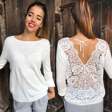 new women fashion dot stitching casual chiffon blouse shirt women long sleeve chic blusas perspective white chemise tops LS3725