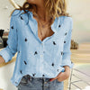 Women's Shirt Plus Size 5XL Tops Birds Printed Single Breasted Female Shirts 2020 Spring Summer Loose Casual Ladies Fashion Top