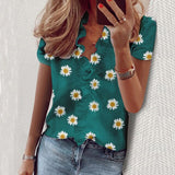 Daisy Summer Blouse Women 2020 Shirts Short Sleeve Blouse Shirt Elegant Fashion Ruffle V neck Womens Tops and Blouse Tunic New
