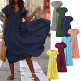 Plus Size Ruffle Dress Women's Asymmetrical Sundress ZANZEA 2020 Fashion Summer Maxi Vestidos Female Short Sleeve Robe Femme 5XL