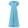 Plus Size Ruffle Dress Women's Asymmetrical Sundress ZANZEA 2020 Fashion Summer Maxi Vestidos Female Short Sleeve Robe Femme 5XL