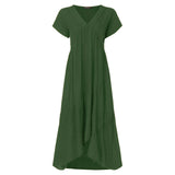 Plus Size Ruffle Dress Women's Asymmetrical Sundress ZANZEA 2020 Fashion Summer Maxi Vestidos Female Short Sleeve Robe Femme 5XL