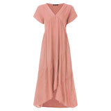 Plus Size Ruffle Dress Women's Asymmetrical Sundress ZANZEA 2020 Fashion Summer Maxi Vestidos Female Short Sleeve Robe Femme 5XL