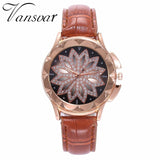 Fashion Women Rose Gold Flower Rhinestone Watch Luxury Casual Female Quartz Watch Relogio Feminino Drop Shipping