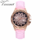 Fashion Women Rose Gold Flower Rhinestone Watch Luxury Casual Female Quartz Watch Relogio Feminino Drop Shipping