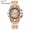 Fashion Women Rose Gold Flower Rhinestone Watch Luxury Casual Female Quartz Watch Relogio Feminino Drop Shipping