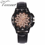 Fashion Women Rose Gold Flower Rhinestone Watch Luxury Casual Female Quartz Watch Relogio Feminino Drop Shipping
