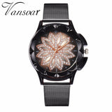 Fashion Women Rose Gold Flower Rhinestone Watch Luxury Casual Female Quartz Watch Relogio Feminino Drop Shipping