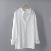 TITAME Shirts Blouses Women Fashion Casual Tops Female Turn-Down Collar White Loose Long Sleeve Blouse Ol Style Shirt Simple Top