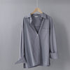 TITAME Shirts Blouses Women Fashion Casual Tops Female Turn-Down Collar White Loose Long Sleeve Blouse Ol Style Shirt Simple Top