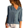 Aachoae Blouse 2020 Fashion Long Sleeve Women Blouses and Tops Skew Collar Solid Office Shirt Casual Tops Blusas Chemise Femme