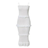 NEDEINS Summer Fashion Sling Long Dress Women 2020 Casual Party Dress Female Ruffles Vestidos Plus Size Natural Solid Dress