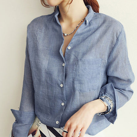 new women fashion dot stitching casual chiffon blouse shirt women long sleeve chic blusas perspective white chemise tops LS3725