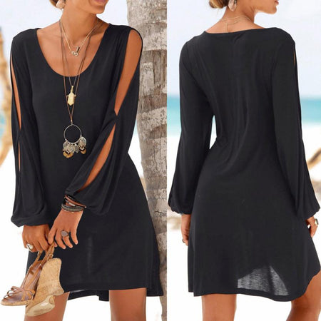 New Fashion Women Sexy Plus Size Summer Dresses Evening Party Beach Mini Dress S-XXL New