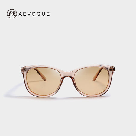 AEVOGUE Sunglasses Women Rectangle Frame Transparent Brand Designer Retro Sun Glasses Unisex Square Brown UV400 AE0664