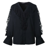 Women's Blouse 2020 Celmia Summer Ruffled Stylish Top Plus Size Sexy V neck Long Sleeve Shirt Female Casual Buttons Sweet Blusas