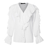 Women's Blouse 2020 Celmia Summer Ruffled Stylish Top Plus Size Sexy V neck Long Sleeve Shirt Female Casual Buttons Sweet Blusas