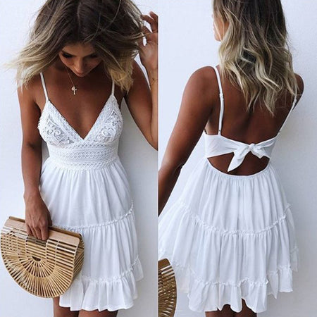 New Fashion Women Sexy Plus Size Summer Dresses Evening Party Beach Mini Dress S-XXL New
